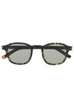 Saint Laurent Eyewear lunettes de soleil rondes à effet écailles de tortue - Marron