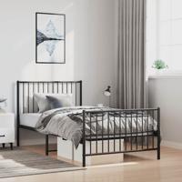 Bedframe met hoofd- en voeteneinde metaal zwart 100x190 cm