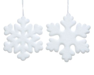 5 stuks! Sneeuwvlok foam fiber d20 en h2,3 cm wit - Decoris
