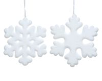 5 stuks! Sneeuwvlok foam fiber d20 en h2,3 cm wit - Decoris
