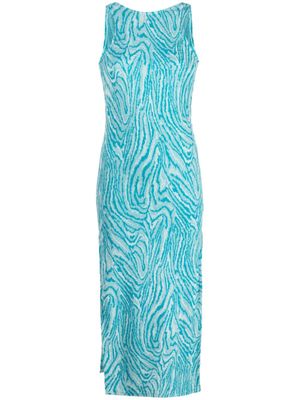 VITELLI robe mi-longue à design sans manches - Bleu