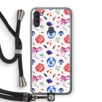 Bloemetjes: Samsung Galaxy A11 Transparant Hoesje met koord