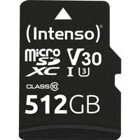 Intenso Professional miniSDXC-kaart Retail 512 GB Class 10, UHS-I U3, v30 Video Speed Class Watervast, Temperatuurbestendig