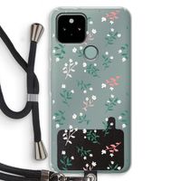 Small white flowers: Pixel 5 Transparant Hoesje met koord
