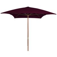 Parasol met houten paal 200x300 cm bordeauxrood - thumbnail