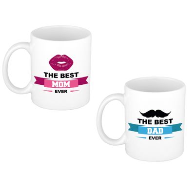 The best mom and dad ever cadeau mok / beker wit