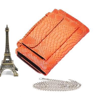 Echte lederen vrouwen hand tas vrouwelijke Modeketen Schoudertas Luxe designer Tote Messenger Bags (oranje)