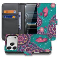 Apple iPhone 17 Pro Bookstyle Hoesje Met Pasjes Cirkels en Vlinders