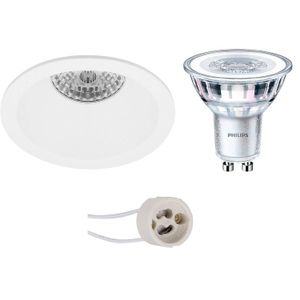 Philips - Led Spot Set - Corepro 830 36d - Pragmi Pollon Pro - Gu10 Fitting - Dimbaar - Inbouw Rond - Mat Wit - 4w -