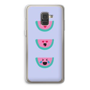 Smiley watermeloen: Samsung Galaxy A8 (2018) Transparant Hoesje