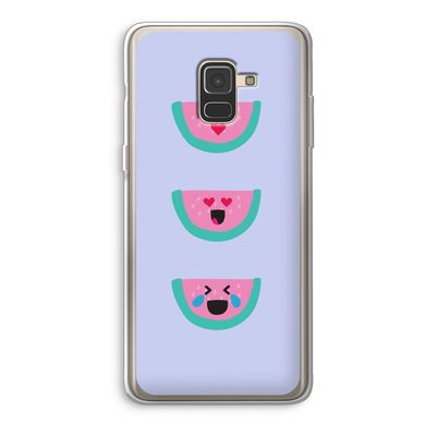 Smiley watermeloen: Samsung Galaxy A8 (2018) Transparant Hoesje