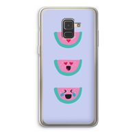 Smiley watermeloen: Samsung Galaxy A8 (2018) Transparant Hoesje