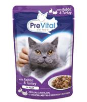 PREVITAL Turkey and rabbit in jelly - nat kattenvoer - 100g