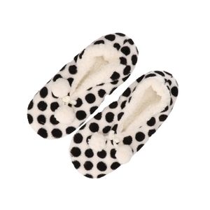 Witte/zwarte stippen ballerina pantoffels/sloffen voor dames