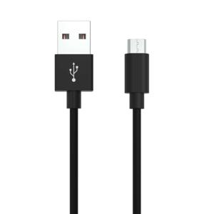 Ansmann USB-kabel USB 2.0 USB-A stekker, USB-micro-B stekker 2.00 m Zwart Aluminium-stekker, TPE-mantel 1700-0077