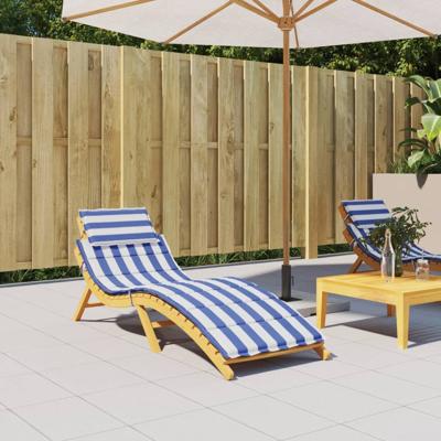VidaXL Ligbedkussen gestreept oxford stof blauw en wit