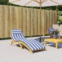 VidaXL Ligbedkussen gestreept oxford stof blauw en wit