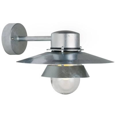 Buitenlamp voordeur zilver Nordlux &apos;Virum&apos; wandlamp verzinkt E27 Glas Verzinkt IP44