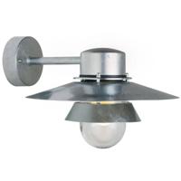 Buitenlamp voordeur zilver Nordlux &apos;Virum&apos; wandlamp verzinkt E27 Glas Verzinkt IP44