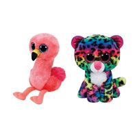 Ty - Knuffel - Beanie Boo's - Gilda Flamingo & Dotty Leopard