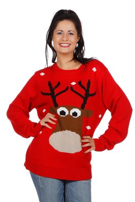 Kersttrui rood rendier