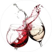 Fotobehang - Wine Glasses 140x140cm rond - Vliesbehang - thumbnail