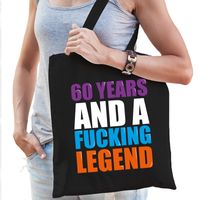 60 year legend / 60 jaar legende cadeau tas zwart voor dames - thumbnail