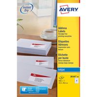 Avery J8160-40 adresetiketten ft 63,5 x 38,1 mm (b x h), 840 etiketten, wit 5 stuks - thumbnail