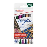 Quantore Acrylmarker edding metallic, 5 st.