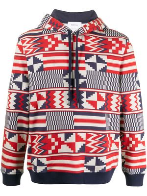 Ports V hoodie à imprimé géométrique - Blanc