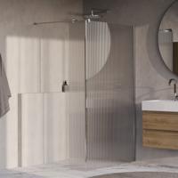 BRAUER Oblivion Flow inloopdouche helder ribbelglas 120x200 met zijwand 30 incl. glascoating chroom