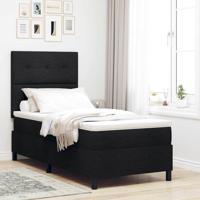Boxspring Bed met Matras & LED Zwart 100x200 cm Stof