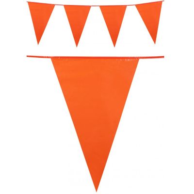 4x stuks oranje vlaggenlijn plastic 25 meter