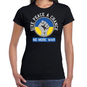 Protest T-shirt voor dames - Oekraine - give peace a chance, no more war - zwart - vrede