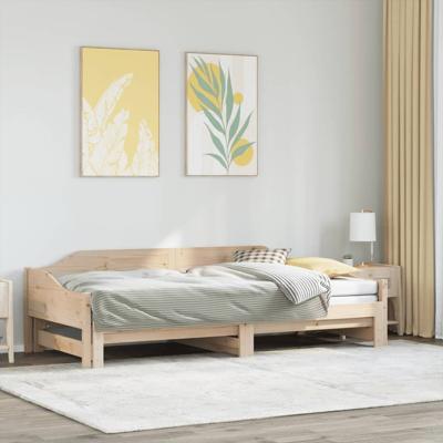 Slaapbank met onderschuifbed 90x200 cm massief grenenhout