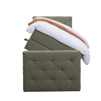 Leen Bakker - Boxspring Met Opbergruimte En Voetbord Liv Geruit - 90x200cm - Stof - Groen