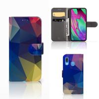 Samsung Galaxy A40 | Book Case | Polygon Dark