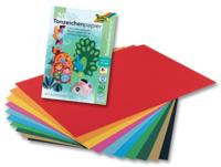 Folia gekleurd tekenpapier, 130 g, ft 21 x 29,7 cm, A4, geassorteerde kleuren, blok van 20 vel