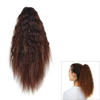 Natuurlijke retro korte krullend haar clip-on Corn Blanching paardestaart pruik (Marron)