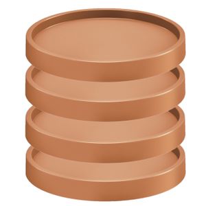 4x stuks planten trolley/multiroller rond terracotta kunststof 45 cm