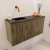 Toiletmeubel Mondiaz Joya Dlux | 80 cm | Meubelkleur Dusk | Faye wastafel Lava Wasbak Links | Zonder kraangat(en)