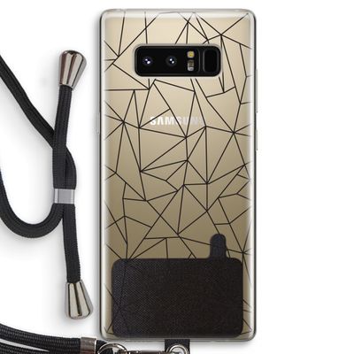 Geometrische lijnen zwart: Samsung Galaxy Note 8 Transparant Hoesje met koord