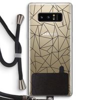 Geometrische lijnen zwart: Samsung Galaxy Note 8 Transparant Hoesje met koord