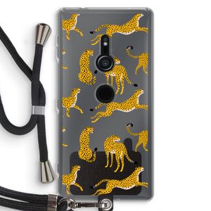 Luipaard: Sony Xperia XZ2 Transparant Hoesje met koord