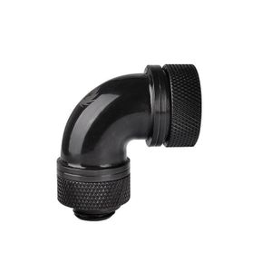 Thermaltake Pacific G1/4 PETG Tube 90-Degree Compression 16mm OD - Black Waterkoelinghoekverbinder