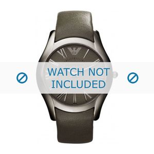 Armani horlogeband AR2057 Leder Grijs 22mm