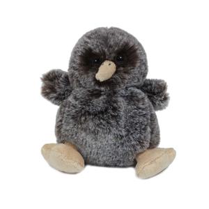 Knuffeldier Kiwi vogel - zachte pluche stof - donkergrijs - kwaliteit knuffels - 11 cm