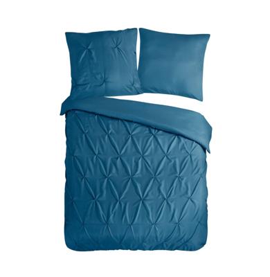 Pure Dekbedovertrek "luxe stiksel plooien" - Petrol - (155x220 cm) - Microfiber Pure Dekbedovertrek "luxe stiksel plooien" - Petrol - (155x220 cm) - Microfiber