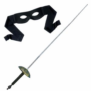 Zorro verkleed set zwart masker met Sabel 60 cm