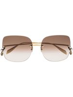 Alexander McQueen Eyewear lunettes de soleil AM0390S à monture carrée - Or